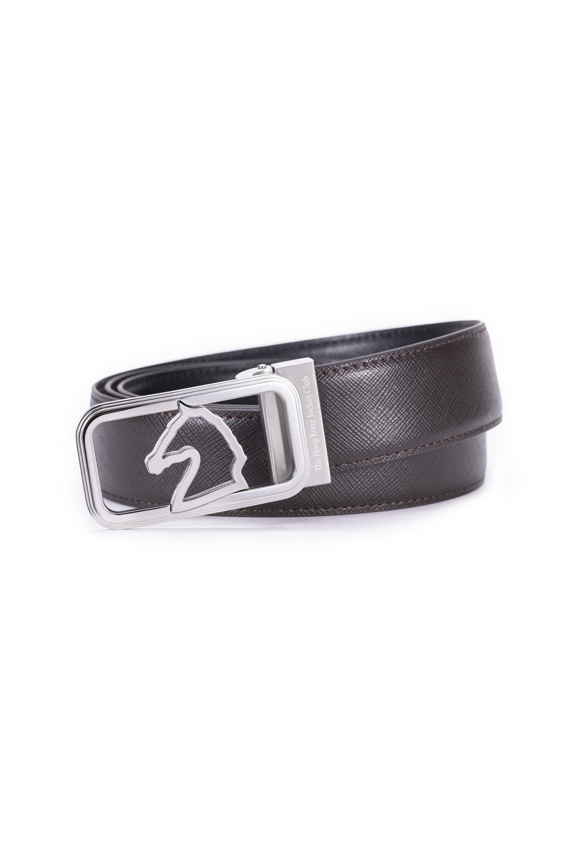 Men's Metal Buckle Leather Belt with Clamp