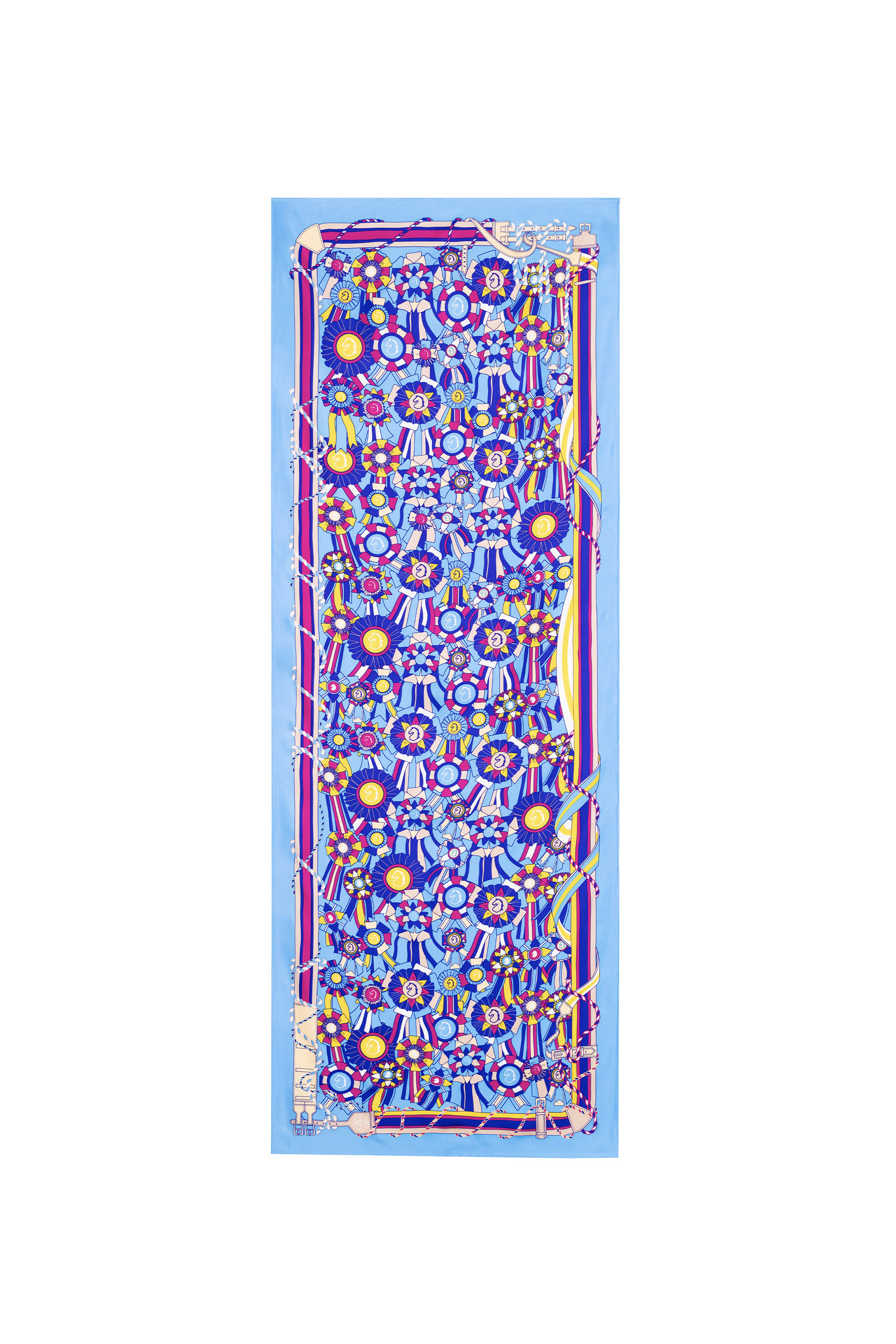 Rectangular Silk Scarf - Rosette