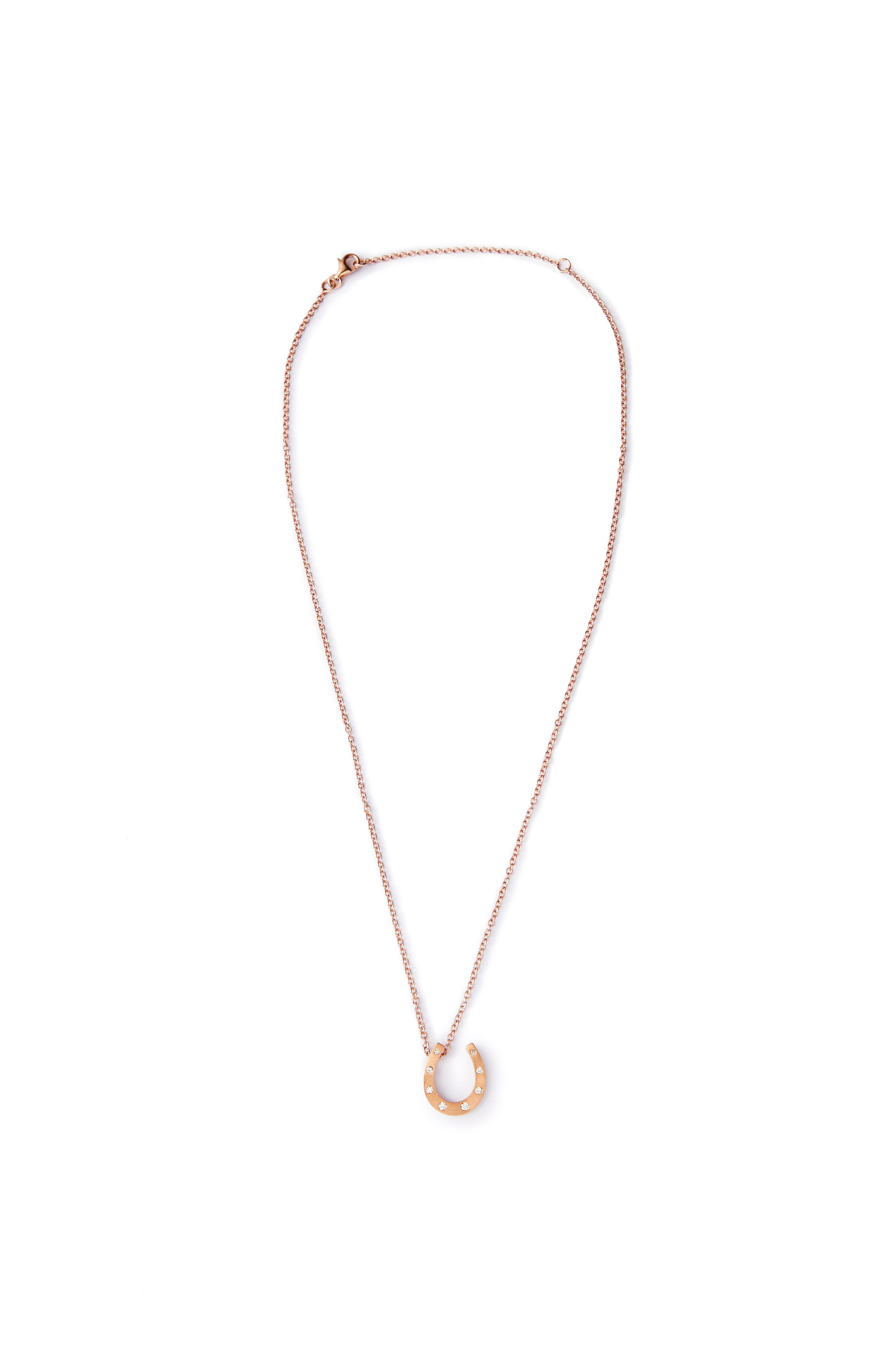 18-Karat Rose Gold Diamond Horseshoe Necklace - LEVADE - Shop